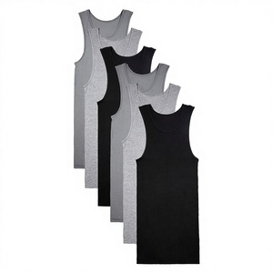 Débardeur côtelé 2x1 à col ras du cou en coton 100% filé à l'anneau respirant pour homme – Nouvelle collection très prisée - Product Image 2