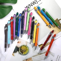 Stylo Bille Stylus Promotionnel en Aluminium le Moins Cher Avec Pointe en Caoutchouc Souple pour Écrans Tactiles, Logo Personnalisé Pas Cher pour Téléphone Mobile