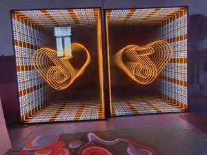 Prix d'usine en gros 3d miroir mural <span class=keywords><strong>comics</strong></span> enseigne lumineuse enseigne lumineuse miroir infini néon facile à installer enseigne lumineuse en verre - Product Image 4