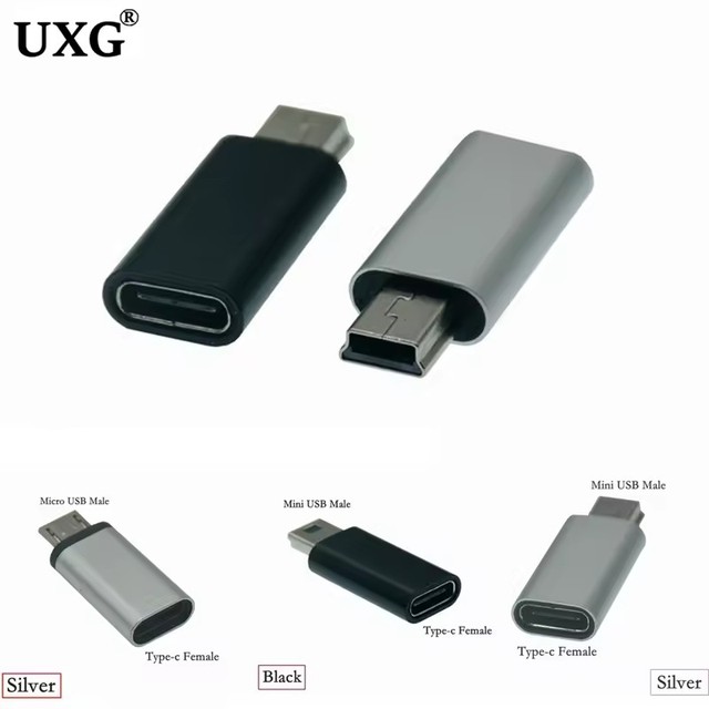 Type C USB 3.1 Female to Mini USB & Micro USB 5pin male Charging charger convertor Data Cable Cord Adapter Connector