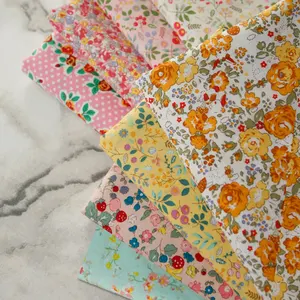 Muestra gratis mano suave, sensación blanqueada blanco personalizado Digital ancho 145cm algodón <span class=keywords><strong>egipcio</strong></span> tejido popelina Floral impreso tela/ - Product Image 1