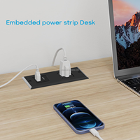 Einbau-Möbelsteckdosenleiste mit USB-A- und USB-C-Anschlüssen, Flächenbündige Tischsteckdose für Gewerbliche Büronutzung