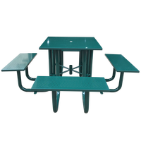Table et chaises de pique-nique en acier pour l'extérieur, design moderne pour la maison, l'hôpital, le pub, la cour, la salle à manger, l'école, l'hôtel