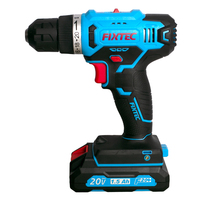 FIXTEC Perceuse-visseuse sans fil électrique à batterie 20v Ensemble combiné de perceuse-visseuse manuelle avec kit d'accessoires de 221 pièces