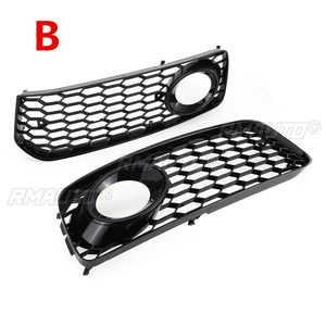 Black/Chrome <b>Silver</b> 1Pair Car Fog Light <b>Lamp</b> Cover Honeycomb Mesh Hex Front Grille Grill for Audi A5 S-Line/S5 B8 RS5 2008-2012 - Product Image 2