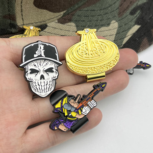 Clip de casquette de golf en métal peint, badge de dessin animé crâne d'Halloween, accessoires vestimentaires en alliage de zinc, cadeau durable - Product Image 3