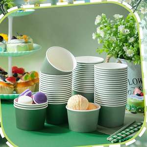 Gobelets à crème glacée en papier jetables à paroi unique biodégradables de 4oz 8oz 12oz 16oz avec couvercle - Product Image 2