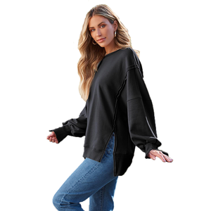 À la mode reine femmes sweats surdimensionnés sweats à capuche chemises à col rond tenues d'automne mode adolescentes Y2k vêtements d'hiver - Product Image 1