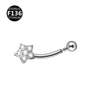 <span class=keywords><strong>Piercing</strong></span> de Titanio F136 con Oro y Circonitas, Diseño de Mariposa y Corazón, Barra Curva para Ceja, Rook, <span class=keywords><strong>Labret</strong></span> <span class=keywords><strong>Vertical</strong></span>, Joyería con Rosca Interna - Product Image 2