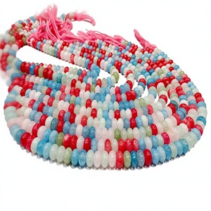 Cuentas de Cuarzo Aguamarina Natural Multicolor, Lisas, de 8 mm, Vendidas por Hilo de 8 Pulgadas de Largo - Product Image 1