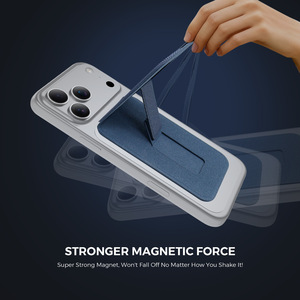 Nouveau porte-cartes magnétique pour <span class=keywords><strong>téléphone</strong></span>, portefeuille en tissu technique avec support réglable pour iPhone <span class=keywords><strong>Samsung</strong></span> Google Pixel, emballage avec logo personnalisé - Product Image 6