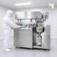 XINYOU 10L Homogénéisateur émulsifiant à levage hydraulique et aspiration, Agitateur pour la fabrication de cosmétiques, Décharge inclinable automatique