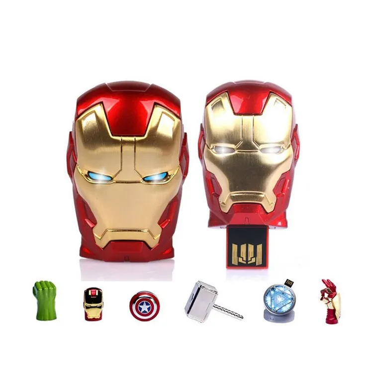 The Avengers <span class=keywords><strong>USB</strong></span> Bút Ổ Đĩa 4GB 8Gb 16Gb 32Gb 64Gb Sắt Người Đàn Ông Đội Mũ Bảo Hiểm <span class=keywords><strong>USB</strong></span> Flash Ổ Đĩa cho Quà Tặng