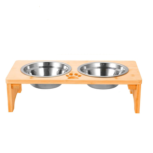 Mangeoire surélevée en bambou <span class=keywords><strong>pour</strong></span> petits chiens et chats - Product Image 2