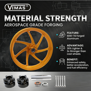 VIMAS 2026 Nouvelle Jante de Moto Dorée à 6 Rayons Style Dernier Cri, <span class=keywords><strong>Roues</strong></span> Forgées Haute Brillance pour Modèles Touring - Product Image 4