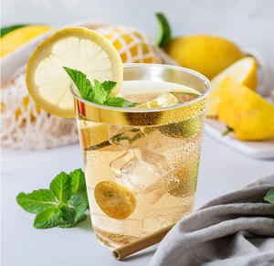 Stemless Champagner Whisky Saft Gold Trim Bulk Clear Einweg Kunststoff Weingläser Kunststoff PET Strong - Product Image 3