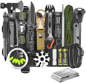 2023 New cắm trại ngoài trời Kit khẩn cấp Survival kit chuyên nghiệp Survival Gear