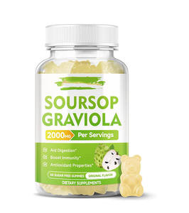 תווית פרטית מותאמת אישית soursop graviola gummies תמיכה חיסונית ועזרה עיכול למבוגרים מן עלי שאור וזרעים - Product Image 1