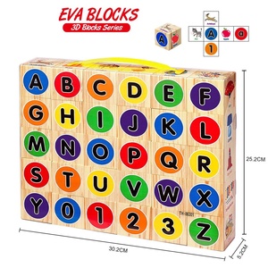 30 pièces de jouets éducatifs pour la cognition des motifs, lettres anglaises, nombres, apprentissage, blocs de construction <span class=keywords><strong>en</strong></span> EVA 3D, ensemble de puzzles alphabétiques pour enfants - Product Image 2