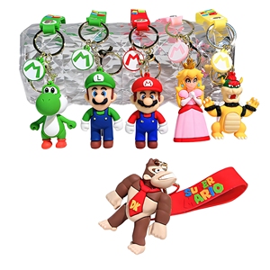 Nouveau porte-clés 3D en caoutchouc de la série Mario, mignon pendentif de sac ou de voiture Super Mario, écologique et durable - Product Image 1