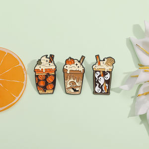 万圣节鬼冰淇淋珐琅别针南瓜金属胸针翻领徽章饰品背包配件批发 - Product Image 2