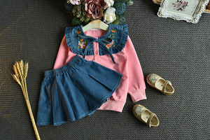 Ensembles de vêtements pour enfants, vêtements pour bébés nouveau-nés, robes en jean pour filles, costumes pour l'exportation en gros - Product Image 3