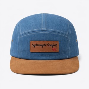 Wholesale Custom Logo Faux Suede 6-Panel Breathable Waterproof Denim Unisex Adjustable Flat Embroidered Luxury <b>Vintage</b> <b>Cap</b> - Product Image 2