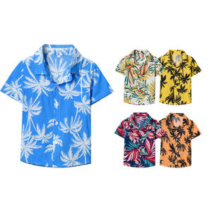 All'ingrosso abbigliamento per bambini bavero monopetto a manica corta estiva Casual da spiaggia camicia hawaiana per ragazzi - Product Image 2