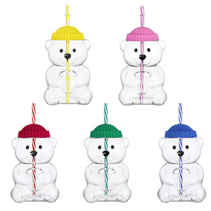 Gobelet à jus en verre borosilicate résistant à la chaleur, motif de dessin animé en forme d'ours, design adorable et mignon, transfrontalier - Product Image 5