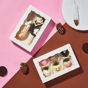 RomanticBaking Lot de 24 boîtes alimentaires en papier blanc Auto-Popup 7X4 3/8X1 1/2 pouces pour boîtes à biscuits Boîtes à macarons Boîtes de boulangerie - Product Image 5