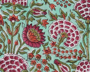 ผ้าฝ้ายออร์แกนิค 100% พิมพ์ลายด้วยมือแบบอินเดีย กว้าง 44 นิ้ว / 111 ซม. ทอแบบมือ สัมผัสนุ่ม เหมาะสำหรับตัดเย็บชุดผู้หญิง ขายส่ง - Product Image 4