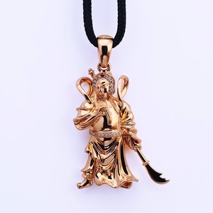 เครื่องเพชรพลอยปรับแต่ง925เงินสเตอร์ลิงสร้อยคอจี้กวน<span class=keywords><strong>กวน</strong></span>ดีไซน์ตัวละครจี้<span class=keywords><strong>กวน</strong></span>อูชุบทองสำหรับ<span class=keywords><strong>ผู้ชาย</strong></span> - Product Image 4