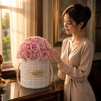 Nouvelle conception DIY, boîte de roses éternelles en forme de champignons pour mariage, Saint-Valentin, remise de diplôme, Noël, longue durée (3-5 ans)
