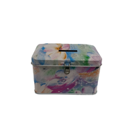 Accessoire de tirelire en forme de maison de qualité supérieure Boîte en fer blanc en métal recyclable Conteneur cosmétique d'usine personnalisé