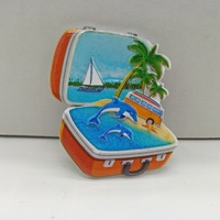 Aimant de réfrigérateur en résine personnalisé, souvenir de plage, palmier, Martinique