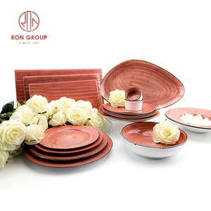 Vajilla de Porcelana Roja Resistente a las Manchas, Popular y Moderna, Juego de <span class=keywords><strong>Platos</strong></span> <span class=keywords><strong>para</strong></span> Comedor, Bodas, <span class=keywords><strong>Platos</strong></span> <span class=keywords><strong>para</strong></span> Aperitivos Indios - Product Image 5