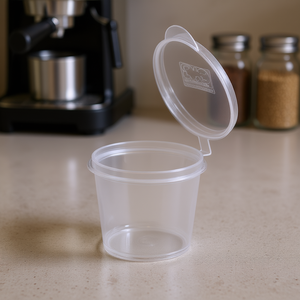 Coppette Monoporzione Trasparenti con Coperchio Serie Hinged 5 Oz in PP per Alimenti - Product Image 2