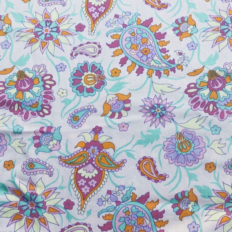 100% Viscose/rayon Floral Printed Single Jersey Knit Fabric AOP