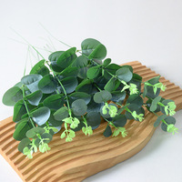 Feuille d'eucalyptus artificielle en soie faite à la main, plante verte décorative, feuille d'argent pour la fête des mères et la rentrée scolaire - Petite taille