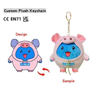 OEM ODM Custom Design Cute Toy Plush Small Size Mini Keychain Soft Stuffed Plush Toy