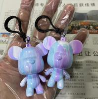 Artecho Promotion Porte-clés Ours Blanc DIY pour Peinture Fluide, 6,5 cm/8 cm, Porte-clés Ours DIY à Surface Givrée pour Peinture Fluide