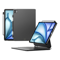 Housse de protection détachable en PU+ABS, clavier magnétique avec pavé tactile, réveil et mise en veille automatiques pour iPad Air 11" M4/M3/M2