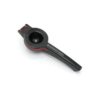 Heavy Duty 2-in-1 Black Red Handheld Aluminum Lemon Lime Orange Citrus Squeezer Presser Juicer With Customized Printed Logo