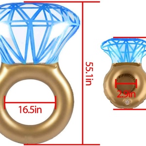 Anillo de Natación Inflable con Forma de Diamante para Piscina, Bomba de Agua, Botellas de Agua, Tubo Inflable para Parque Acuático, Anillo de Natación para el Verano - Product Image 2