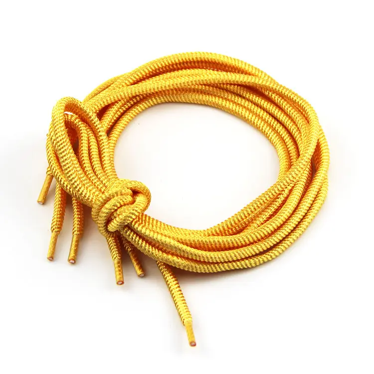 180 cm Custom Made Braided Twisted Rope Shoe Laces Roll Thick Round Sport Running Sneakers Women Shoe Laces With Plastic Tips