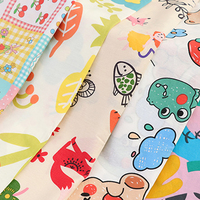 Dessin animé planète vague d'eau impression sergé 100% coton tissu fait linge de lit pour enfants housse de couette maison tissu