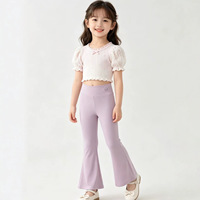 Leggings évasés pour filles, taille haute, extensibles, style décontracté, pour le printemps et l'été, pantalons de yoga pour enfants, micro-évasés pour les filles plus âgées