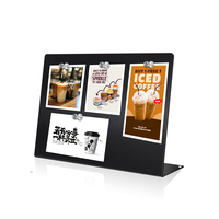 Tableau noir de table en métal durable pour affichage de menus de café et restaurant, petit tableau magnétique à craie avec support en A