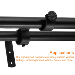 Supports de tringle à <span class=keywords><strong>rideau</strong></span> robustes pour fixation murale au-dessus de la fenêtre, en fer noir - Product Image 2