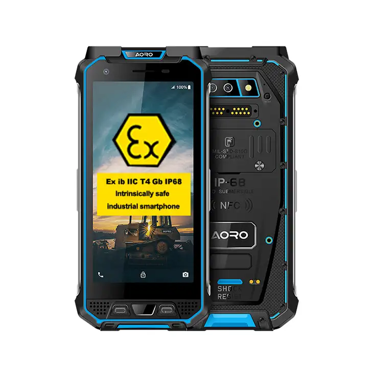 Atex Smartphone kendinden güvenli Ip68 sınıfı 1 bölüm 2 ATEX bölge % 1/21 patlamaya dayanıklı isteğe bağlı UHF RFID sağlam cep telefonu